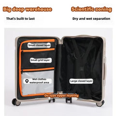 20 Inch 24 Inch Thick Luggage Compartment, Telescopic Pull Rod, Equipped With Three Handheld Handles, TSA With Phone Holder, Universal Silent Wheels, Sturdy And Durable