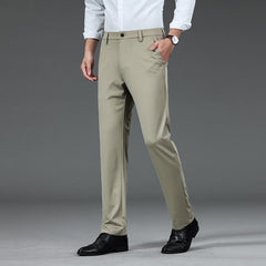 Pantalon décontracté ajusté pour hommes en soie glacée