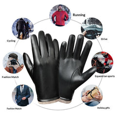 Gants en cuir pour hommes, style professionnel, coupe-vent et résistants à l'eau