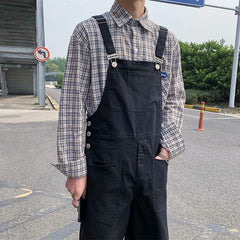 Mono holgado y elegante para hombre, con múltiples bolsillos y tirantes