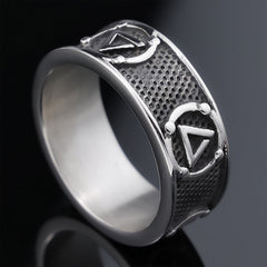 Retro-textured Personalized Stainless Steel Ring