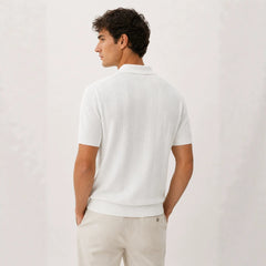 Polo décontracté tricoté à manches courtes pour homme