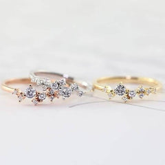 Delicate Cz Stackings Ring In 18Kt Gold