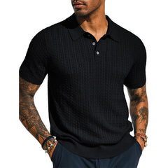 Chemise homme décontractée en maille, haut d’été à manches courtes