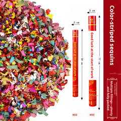 Bâton de salut à main - pendaison de crémaillère - sequins multicolores - 58 cm - 1 pièce