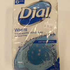 Dial White Antibacterial Soap, 4-ounces Bars 6 Ct