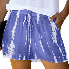 Doublju Women's Loose Fit Comfortable Elastic Waist Band and Strap Casual Shorts