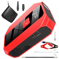 Portable Car Jump Starter Air Compressor 1500A 400PSI Car Battery Charger Jump Starter Power Bank LED Flashlight Digital Tire Inflator for 4.0L Gasoline Or 2.0L Diesel Engine
