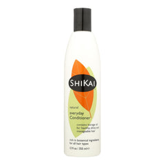 12 fl oz bottle of Shikai everyday conditioner with borage oil for all hair types.