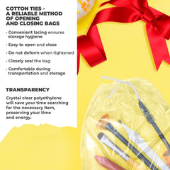 Clear Drawstring Bag, 5 x 8 Inches. Pack of 100 Clear Plastic Drawstring Bags. 2 Mil Drawstring Clear Plastic Bags. Waterproof Clear Plastic Bags Drawstring for Cosmetics, Toiletries