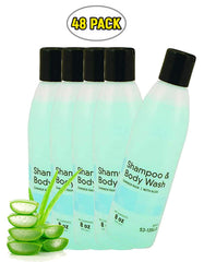 Skin and Hair Cleanser 8 oz. Case of 48 Shampoo & Body Wash with Lanolin, Aloe Vera and collagen. Skin care solution for showers or baths. Natural conditioners & Pleasant Summer Rain Scent.