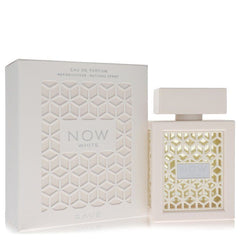 Lattafa Rave Now White perfume 3.4 oz (100 ml) Eau De Parfum spray bottle and box for women.