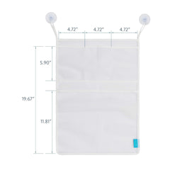 Bath Toy Organisers Set of 2 Large Size 14.16 x 19.67 in and 15.75 x 19.68 in Storage Net Bags for Baby Bathtub Toys 4 Strong Suction Cups Bathroom Shower Caddy Holder Multi Use for Kids Toddlers