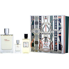 TERRE D'HERMES EAU GIVREE by Hermes EAU DE PARFUM REFILLABLE SPRAY 3.4 OZ & SHOWER GEL 2.7 OZ & EAU DE PARFUM 0.42 OZ MINI