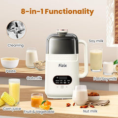 34oz Nut Milk Maker,8 in 1 Automatic Soy Milk Maker for Homemade Nut,Soy,Almond,Oat Milk,Fruit and Vegetable,Almond Milk Maker with Delay Start/Keep Warm/Self-Cleaning,White