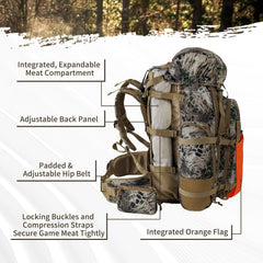 Mens And Womens Military-style Large-capacity Hiking Backpack