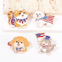 Independence Day-themed Metal Brooch Badge