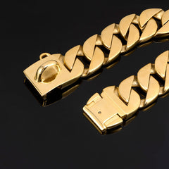 Verbreiterte 42MM Edelstahl-Titanstahl-Hundebrustgeschirr-Verstärkung
