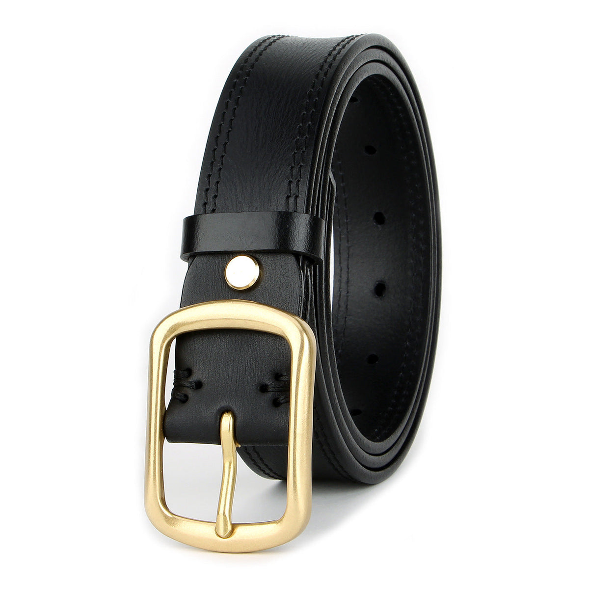 Ceinture vintage vieillie en cuir de vache pleine fleur