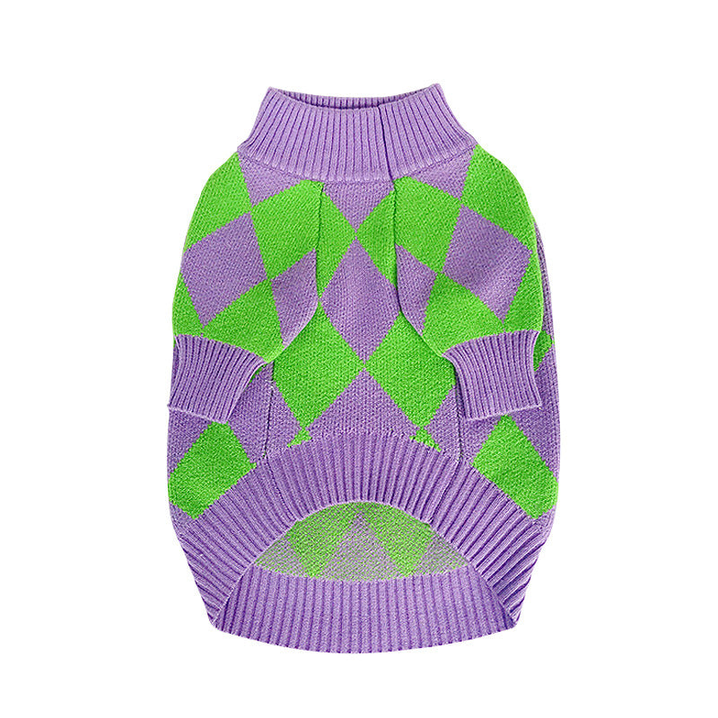 Pull pour chien en tissu à carreaux tendance