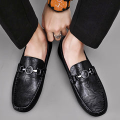 Mens Versatile Trendy Soft-leather Comfortable Casual Leather Shoes