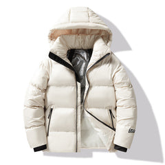 Loose-fitting Black Gold Cotton-padded Hooded Down Jacket
