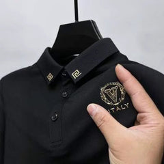 T-shirt à col rabattu à manches courtes, polo polyvalent pour homme