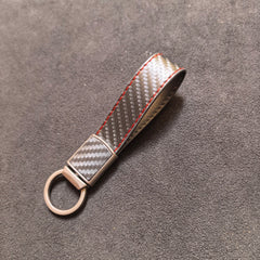 Carbon-fiber-pattern Car Keychain Pendant