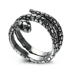 Mens Stainless Steel Animal Snake Ring
