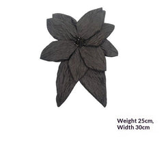 French-style Chic Three-dimensional Black-and-white Organza Large Flower