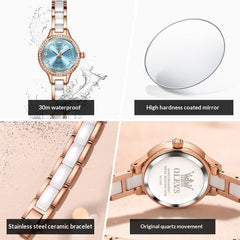 Oulishi Womens Watch With A Ceramic Strap A Versatile Quartz Timepiece