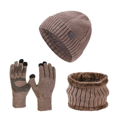 Nouvel ensemble d'hiver pour homme composé d'un bonnet, d'une écharpe et de gants épaissis