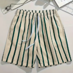 Bermuda hawaïens de plage pour hommes, motif rayé 3D