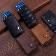 Anti-Scan RFID Card Holder PU Leather Coin Purse Demagnetization-Proof Multi-Card Wallet
