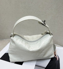 Bolso tote de piel de vacuno de grano superior con acabado artesanal, bolso de mujer de cuero genuino de alta gama, versátil y de producción limitada para comercio transfronterizo