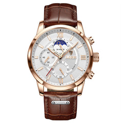Mens High-end Quartz Watch Multifunction Chronograph Luminous And Water-resistant Wristwatch