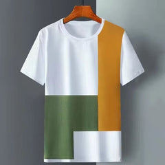 T-shirt d'été à manches courtes en soie glacée pour homme