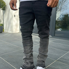 Jean pour hommes délavé en dégradé, style streetwear