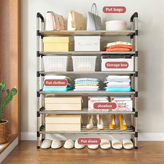 7-Tier Iron Shoe Rack – Space-Saving, Floor-Standing