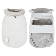 Gilet chaud coupe-froid en coton rembourré pour chien, col montant et revers, couleur unie