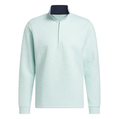 adidas Mens DWR Quarter Zip Pullover Semi Flash Aqua Small