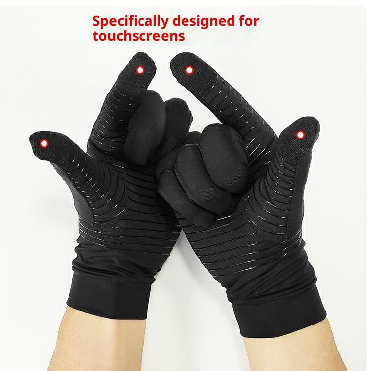 Gants tactiles à doigts entiers en fibres de cuivre sous pression, à ions de cuivre