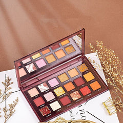 Paleta de maquillaje de 18 colores, sombras de ojos mate con cuentas, paleta de sombras de ojos de aplicación fácil