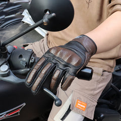 Breathable Touch Screen Motorcycle Riding Leather Gloves Men's Drop-resistant