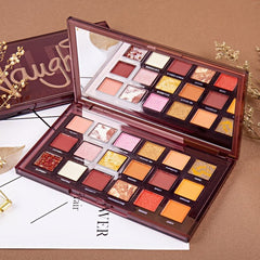 Paleta de maquillaje de 18 colores, sombras de ojos mate con cuentas, paleta de sombras de ojos de aplicación fácil