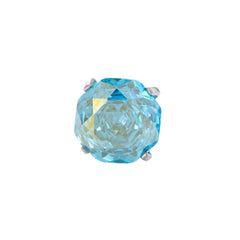 High-end, Brilliantly Reflective Octagonal Millennium Rose-cut Cubic Zirconia Stud Earrings
