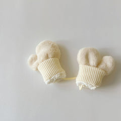 Warme Fleece-gefütterte Baby-Fäustlinge mit offenem Finger