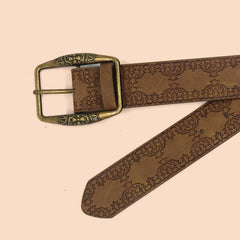 Neuer Retro-Prägegürtel, braune Legierung, ethnischer Stil