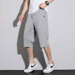 Nouveau pantalon court décontracté pour homme en soie glacée, collection été