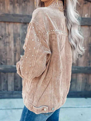 Women’s Collared Neck Button-Down Jacket For Casual and Everyday Use Elegant Simple Jacket